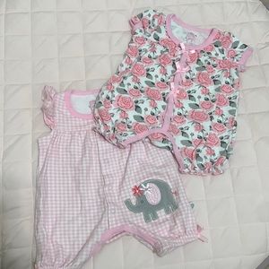 2 set one piece for baby girl, 0-3 months